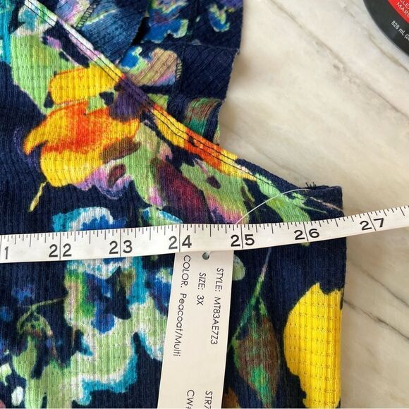 Zac And Rachel Floral Textured Rib Knit top/blouse size 3X NWT. - Picture 11 of 12